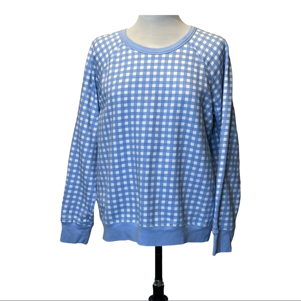 Draper James Natalie Gingham sweatshirt Large NWOT